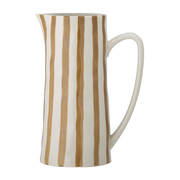 Stoneware pitcher with brown stripes Begonia - Bloomingville