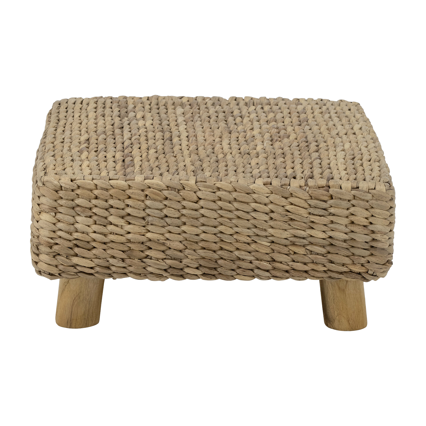 Tabouret carré en jacinthe d'eau naturelle marron 50 x 50 cm Mojo - Bloomingville Mini