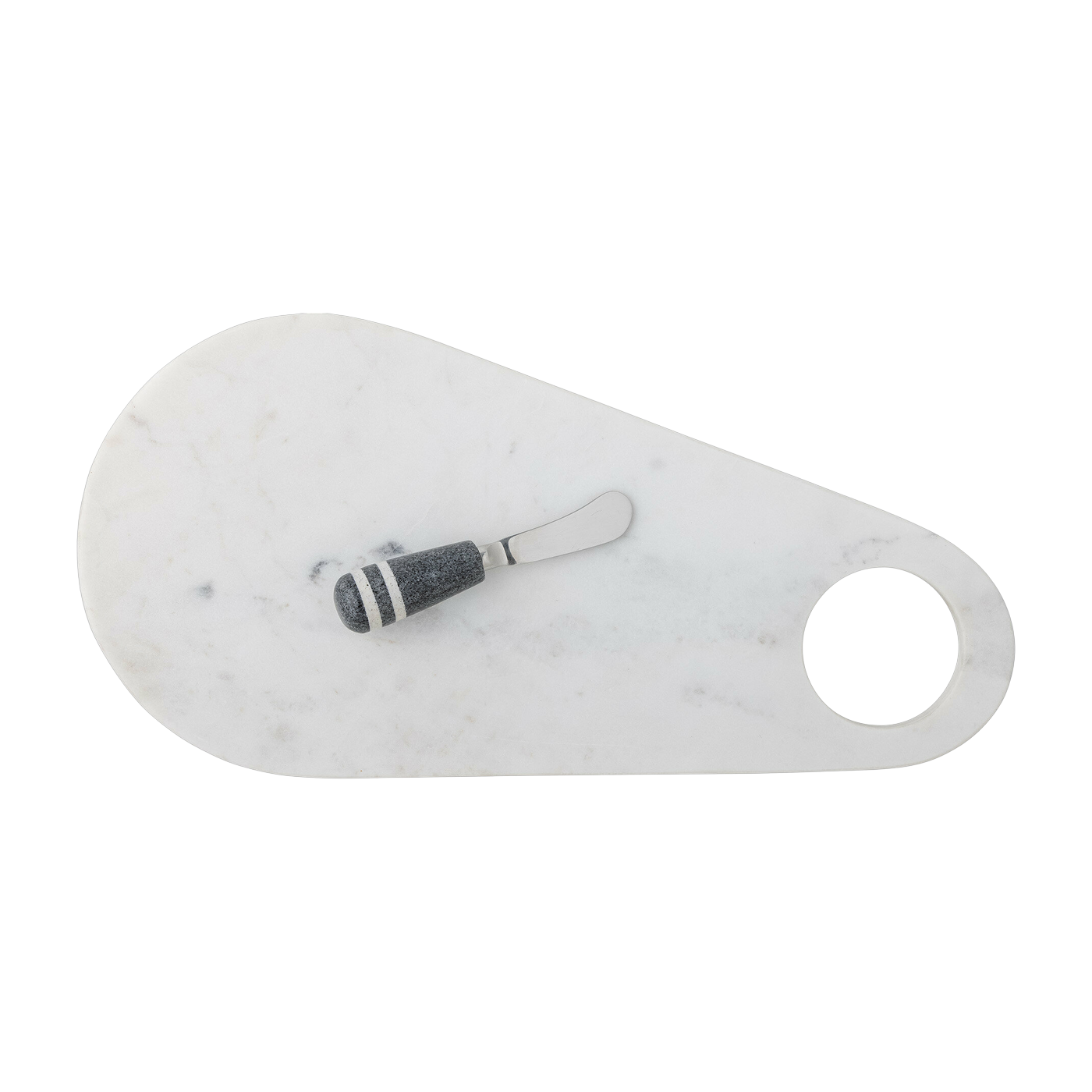 Tagliere Abrielle con coltello marmo bianco - Bloomingville