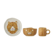 Kittie Geschirr-Set Braun Steingut - Bloomingville Mini
