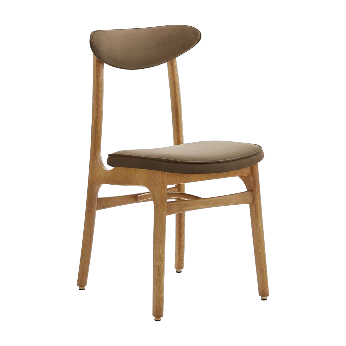 Stuhl Shine Velvet Taupe Natural Wood - 366 Concept