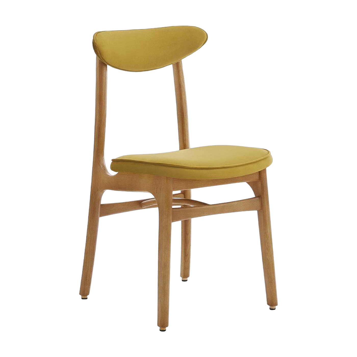 Stuhl Shine Velvet Senf Natural Wood - 366 Concept