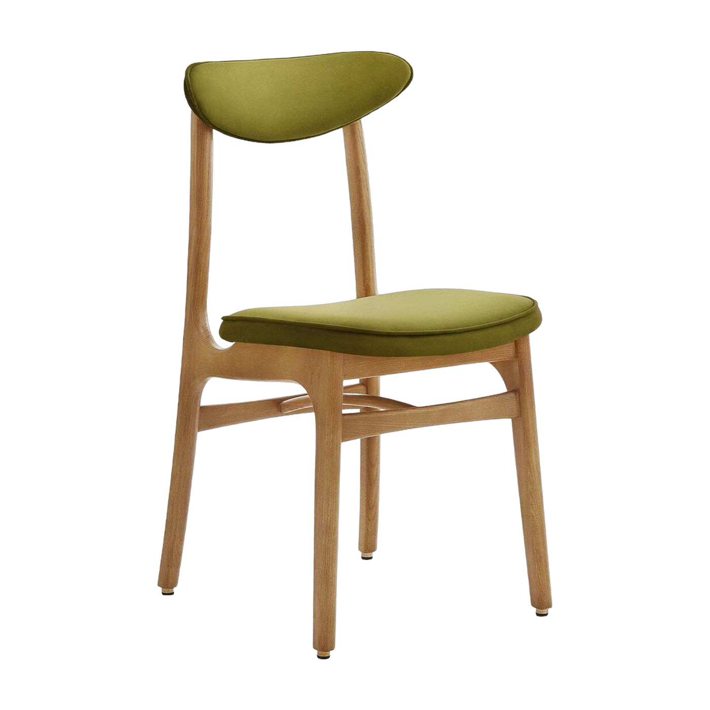 Stuhl Velvet Olive Natural Wood - 366 Concept
