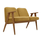 2-Seater Boucle Mustard Dark Wood - 366 Concept