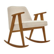 Schaukelstuhl Boucle Creme Dark Wood - 366 Concept