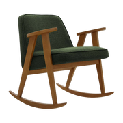 Sedia a dondolo Boucle Bottle Verde scuro Wood - 366 Concept