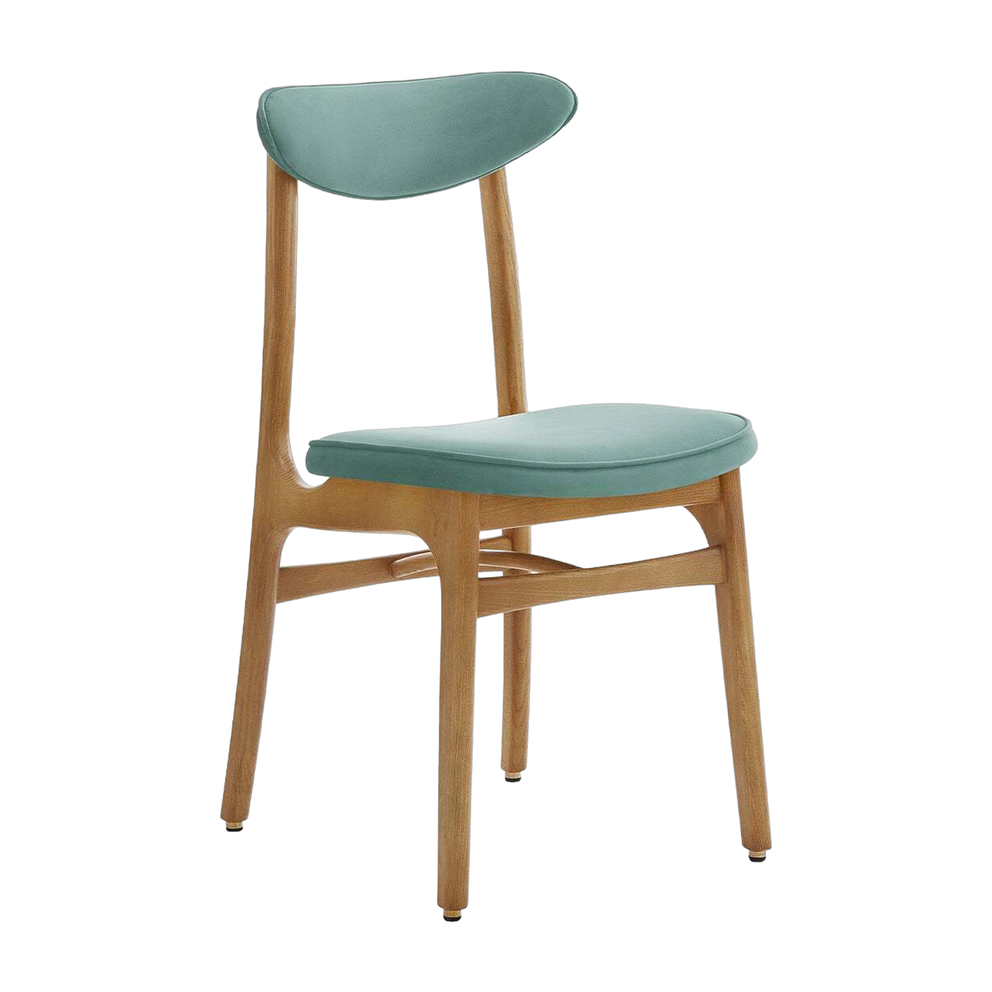 Stuhl Velvet Mint Natural Wood - 366 Concept