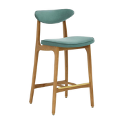Barhocker M/75 Velvet Mint Natural Wood - 366 Concept