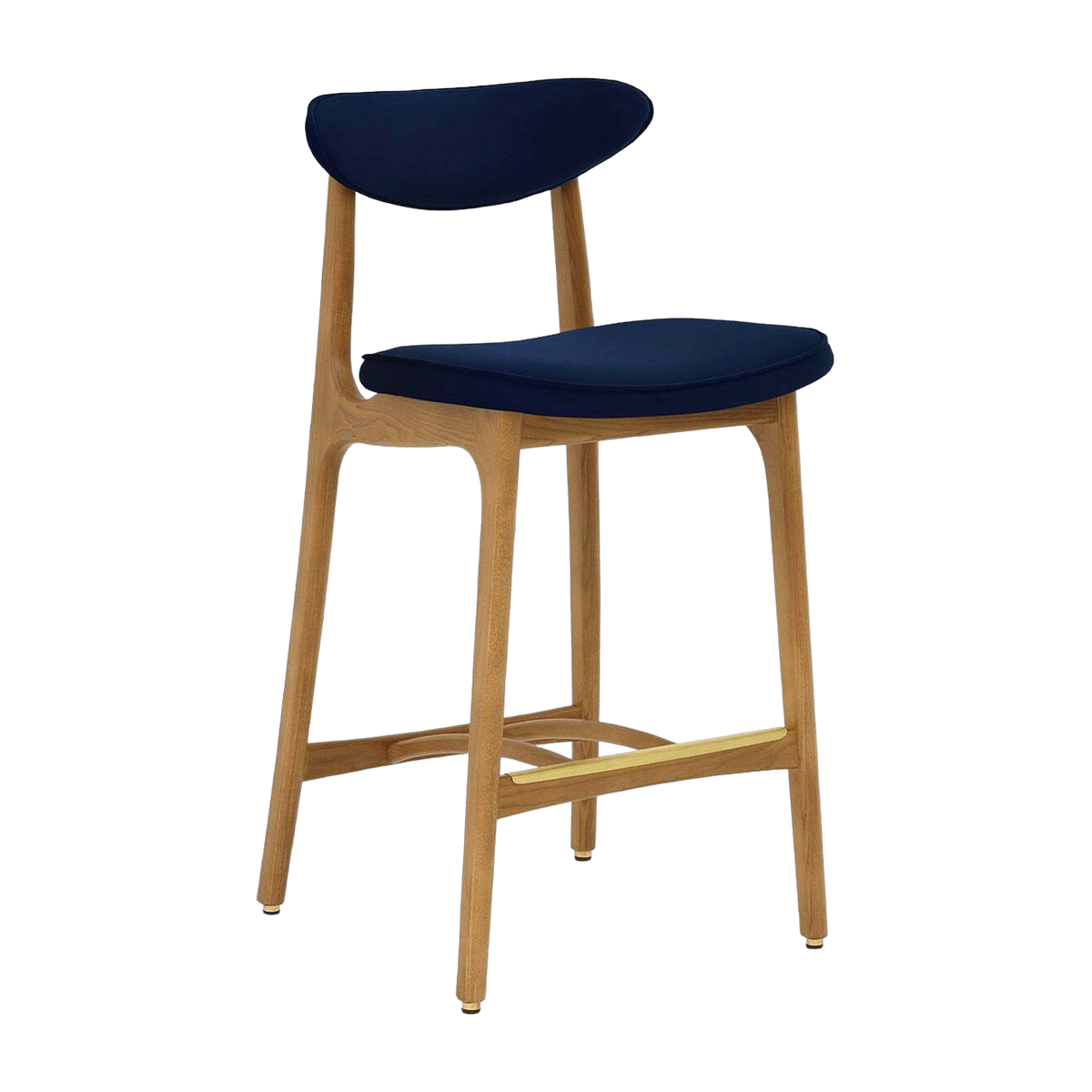 Barhocker M/75 Velvet Indigo Natural Wood - 366 Concept