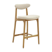 Sgabello da bar S/65 Boucle Creme Natural Wood - 366 Concept
