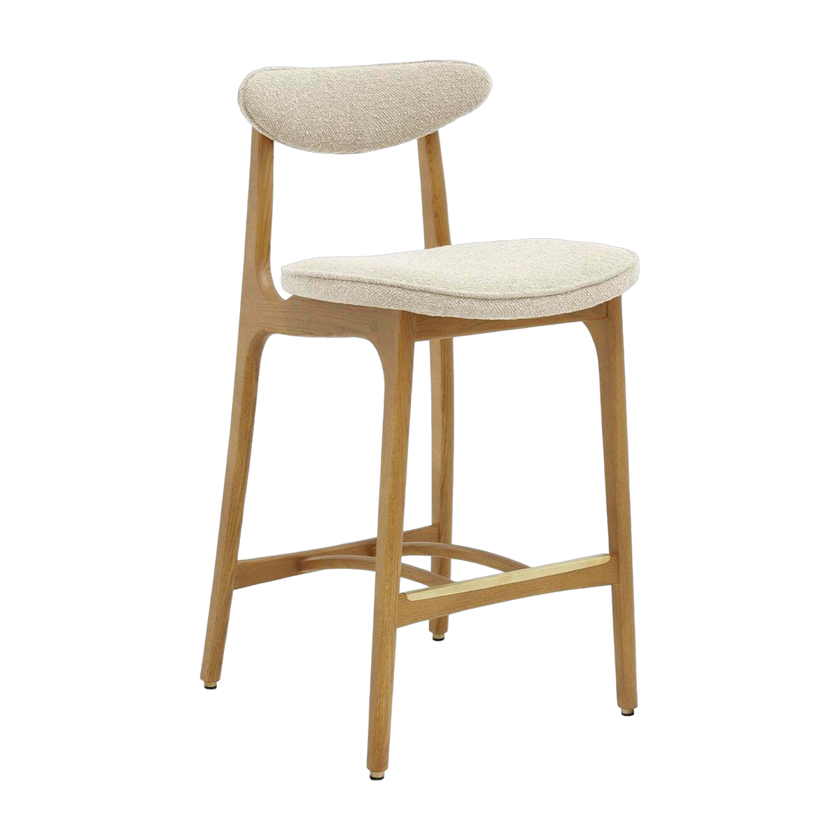 Barhocker M/75 Boucle Creme Natural Wood - 366 Concept
