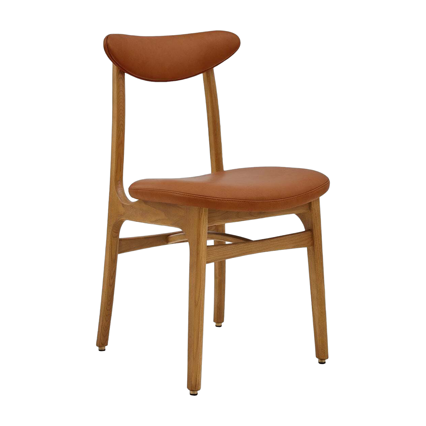 Stuhl Natural Leder Cognac Dunkel Wood - 366 Concept