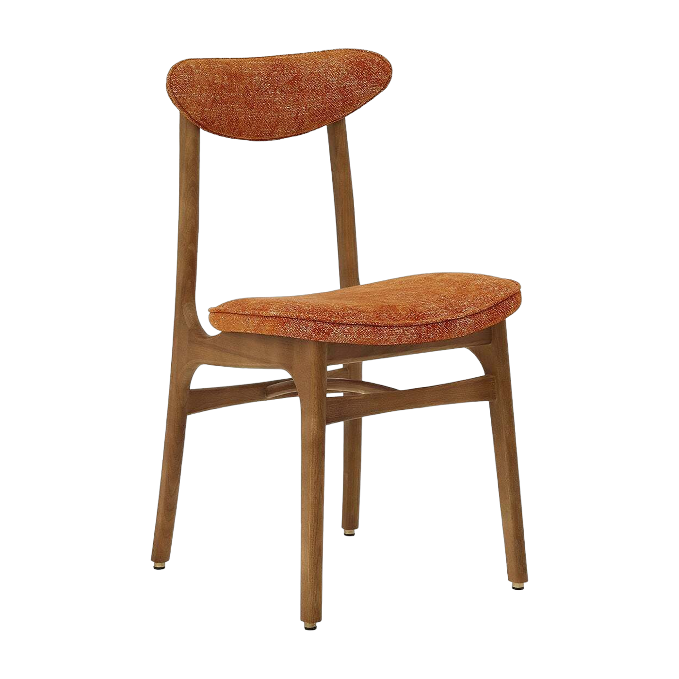 Chaise en tissu marbre orange et frêne foncé 52 x 45 Série 200-190 - 366 Concept