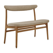Bench Boucle Beige Dark Wood - 366 Concept
