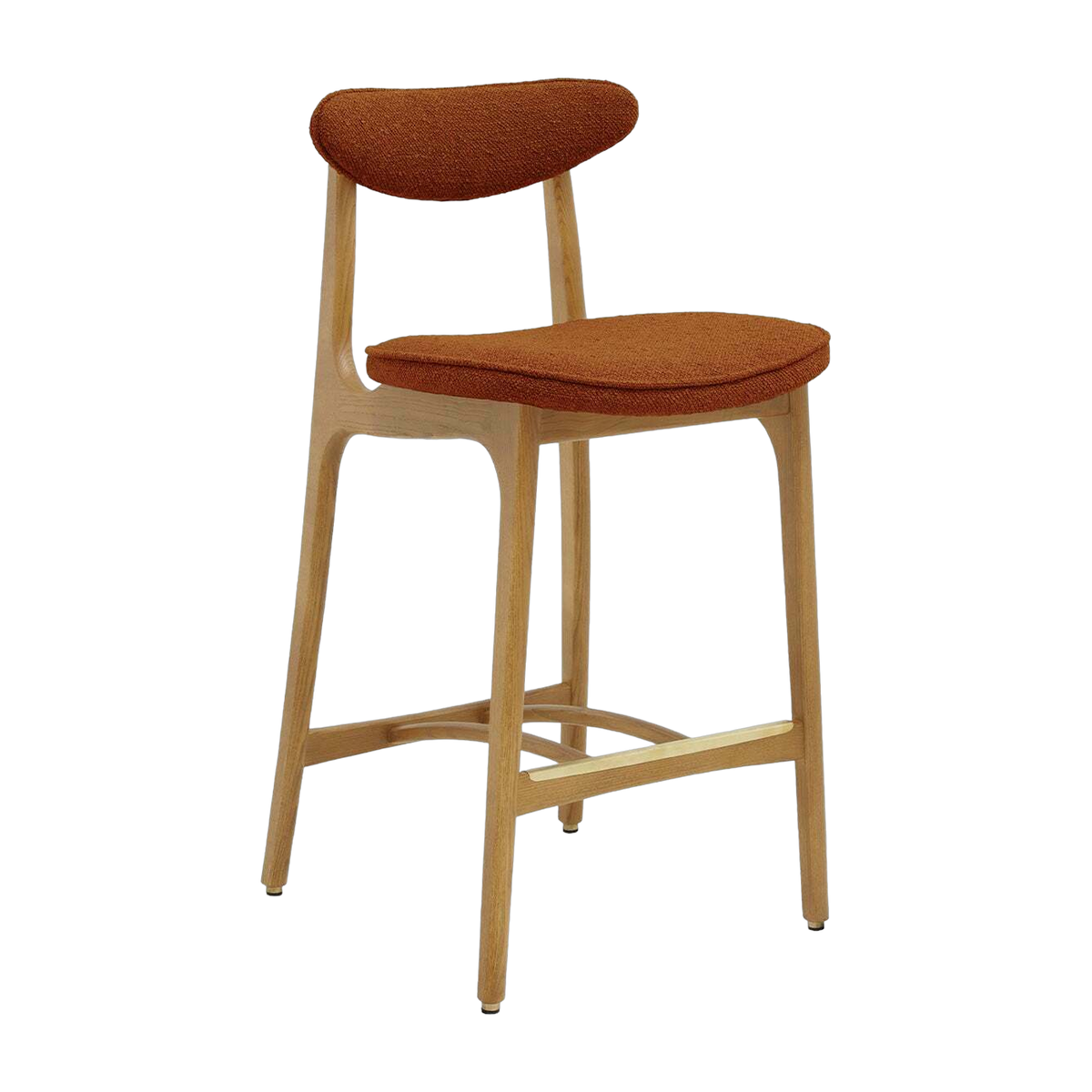 Chaise de bar en tissu bouclé sierra et frêne naturel 90cm Série 200-190 - 366 Concept