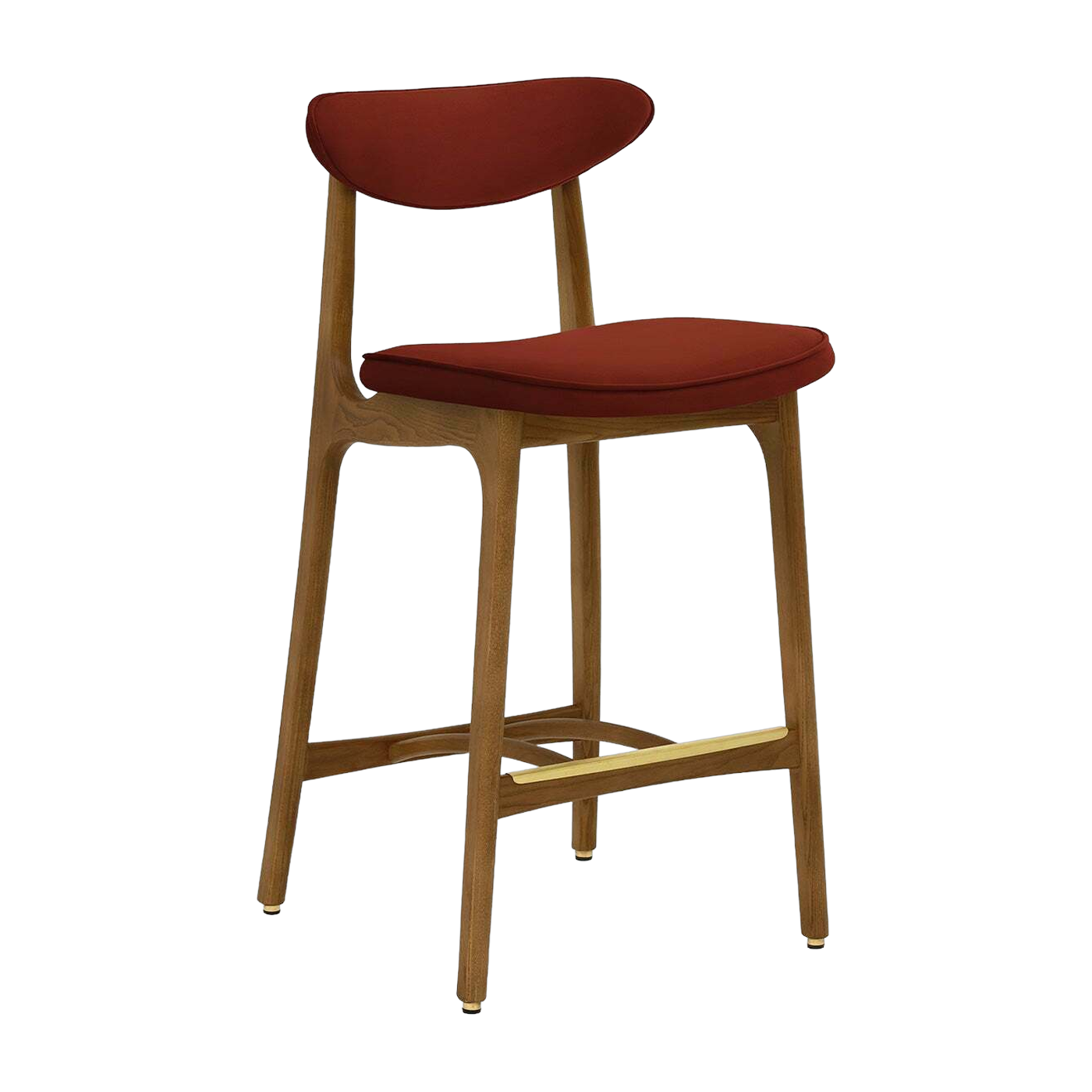 Barhocker S/65 Velvet Red Brick Dark Wood - 366 Concept
