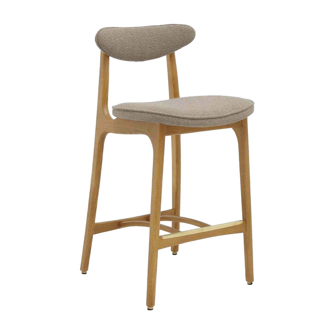 Barhocker M/75 Boucle Beige Natural Wood - 366 Concept