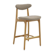 Bar Stool M/75 Boucle Beige Natural Wood - 366 Concept
