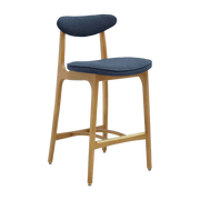 Barhocker M/75 Boucle Denim Natural Wood - 366 Concept