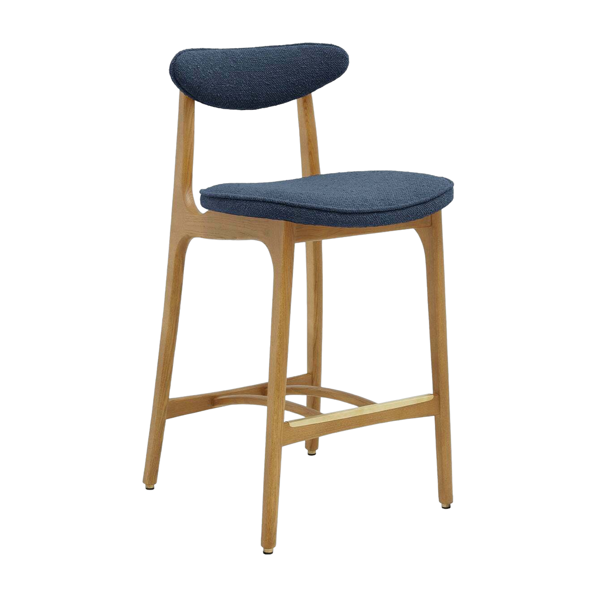 Barhocker S/65 Boucle Denim Natural Wood - 366 Concept