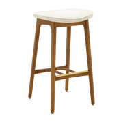 Bar Stool Basic M/75 Marble White Dark Wood - 366 Concept
