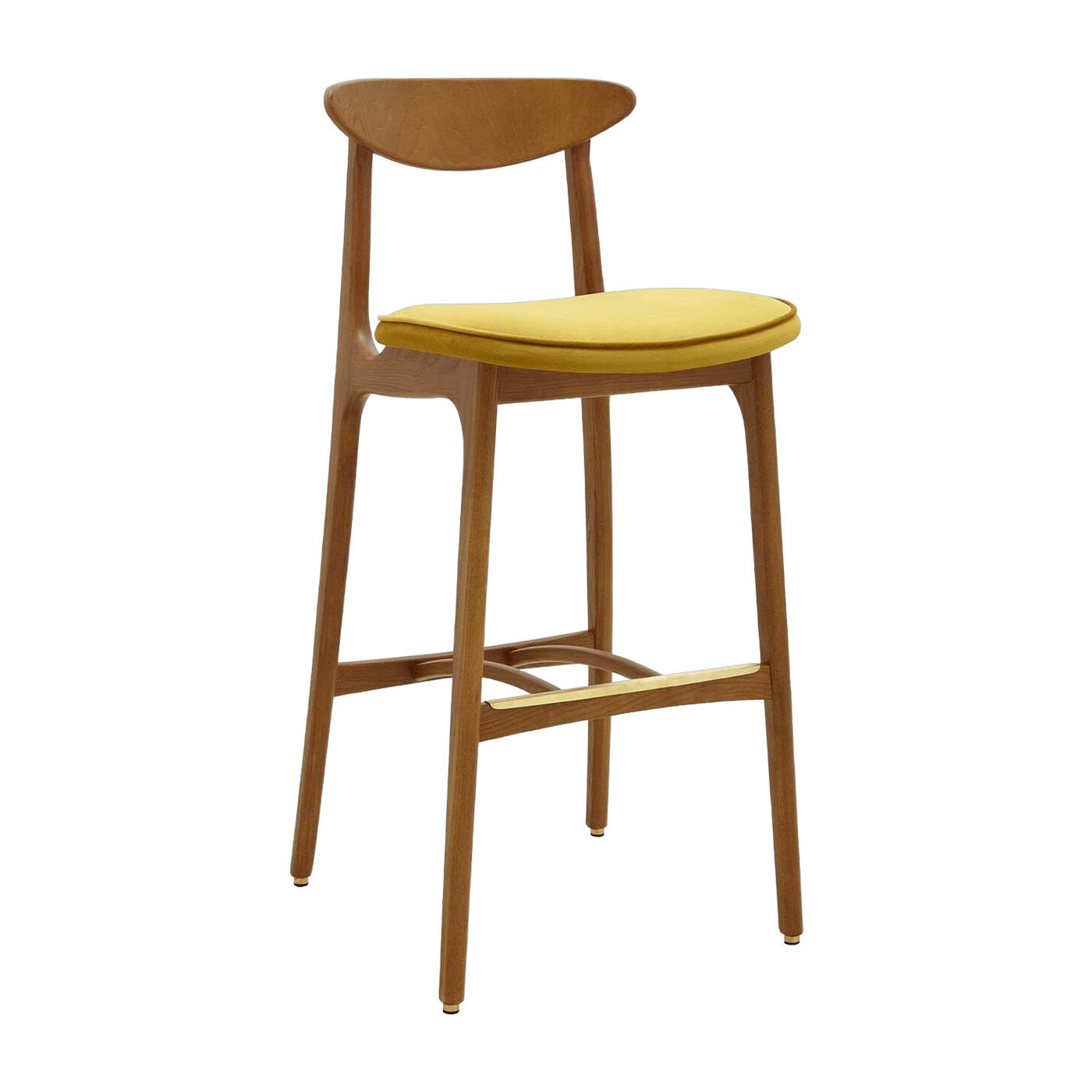 Barhocker M/75 Mix Shine Velvet Mustard Dark Wood - 366 Concept