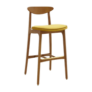 Barhocker M/75 Mix Shine Velvet Mustard Dark Wood - 366 Concept