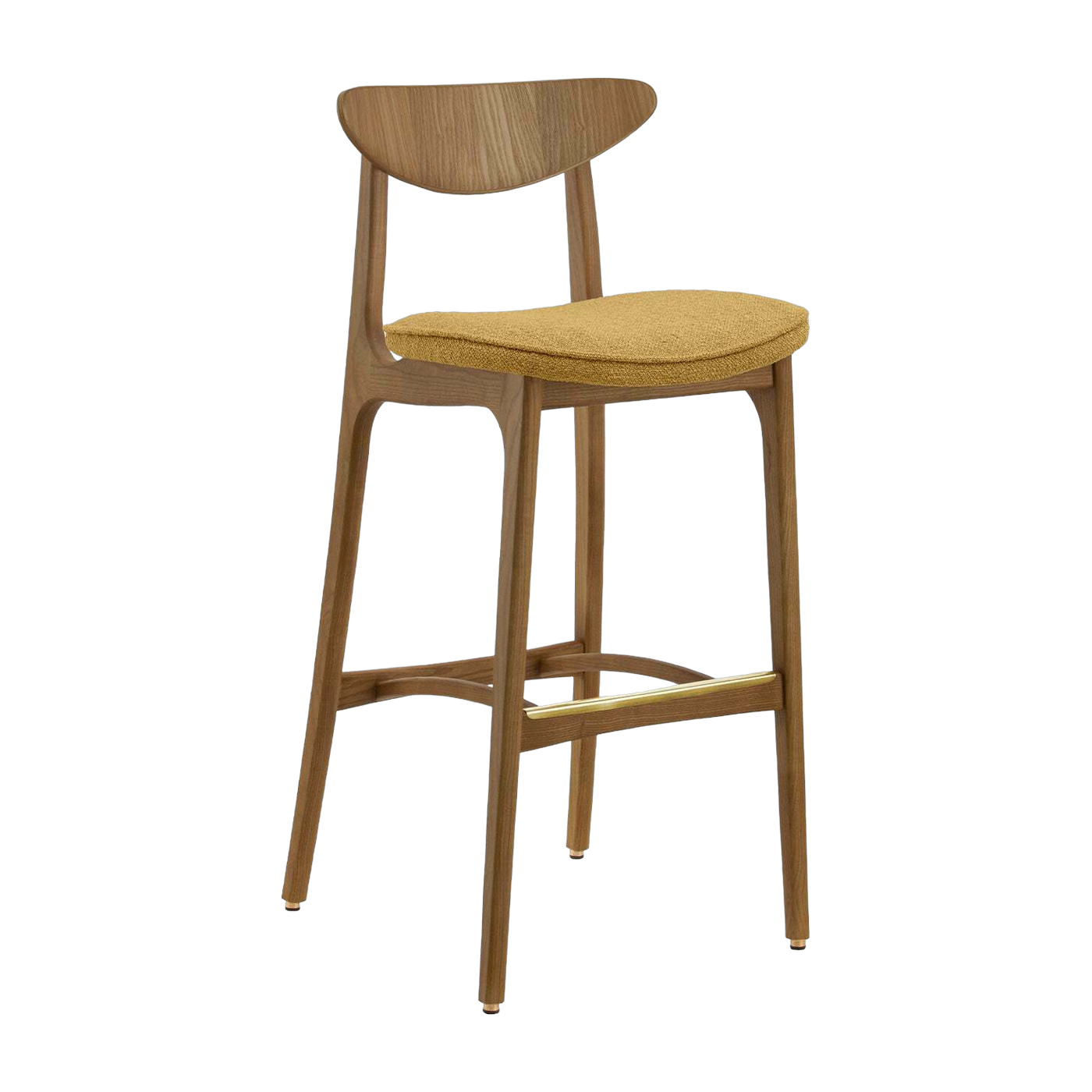 Barhocker M/75 Mix Boucle Mustard Dark Wood - 366 Concept