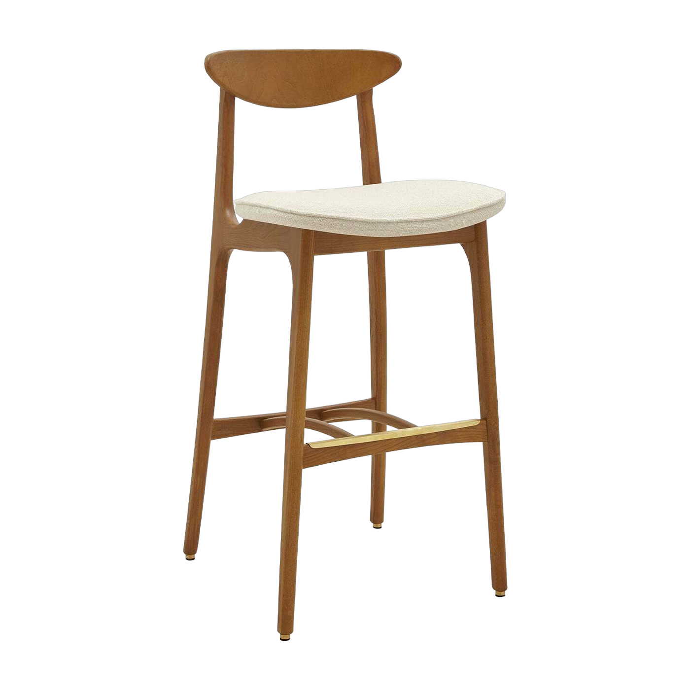 Barhocker M/75 Mix Boucle Creme Dark Wood - 366 Concept