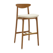 Bar Stool M/75 Mix Boucle Creme Dark Wood - 366 Concept