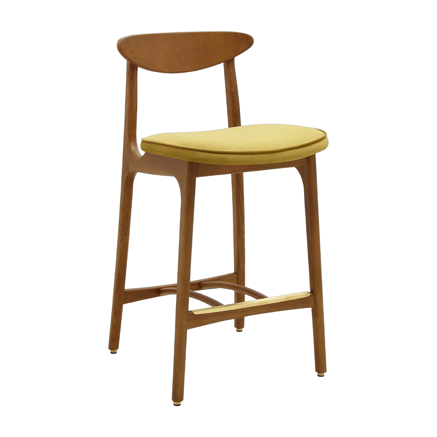Barhocker S/65 Mix Shine Velvet Mustard Dark Wood - 366 Concept