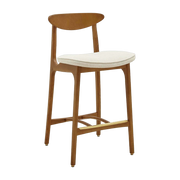 Bar Stool S/65 Mix Marble White Dark Wood - 366 Concept