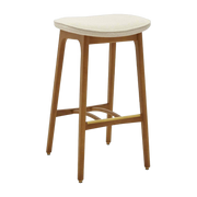 Bar Stool Basic M/75 Boucle Creme Dark Wood - 366 Concept