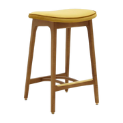 Sgabello da bar Basic S/65 Shine Velvet Mustard Dark Wood - 366 Concept