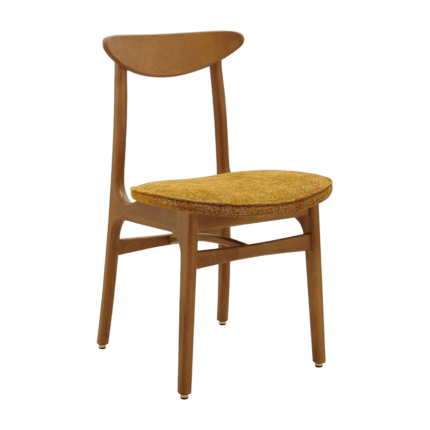Chaise en tissu marbre moutarde et frêne foncé 52 x 45 Série 200-190 Mix - 366 Concept