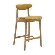 Barhocker S/65 Boucle Mustard Natural Wood - 366 Concept