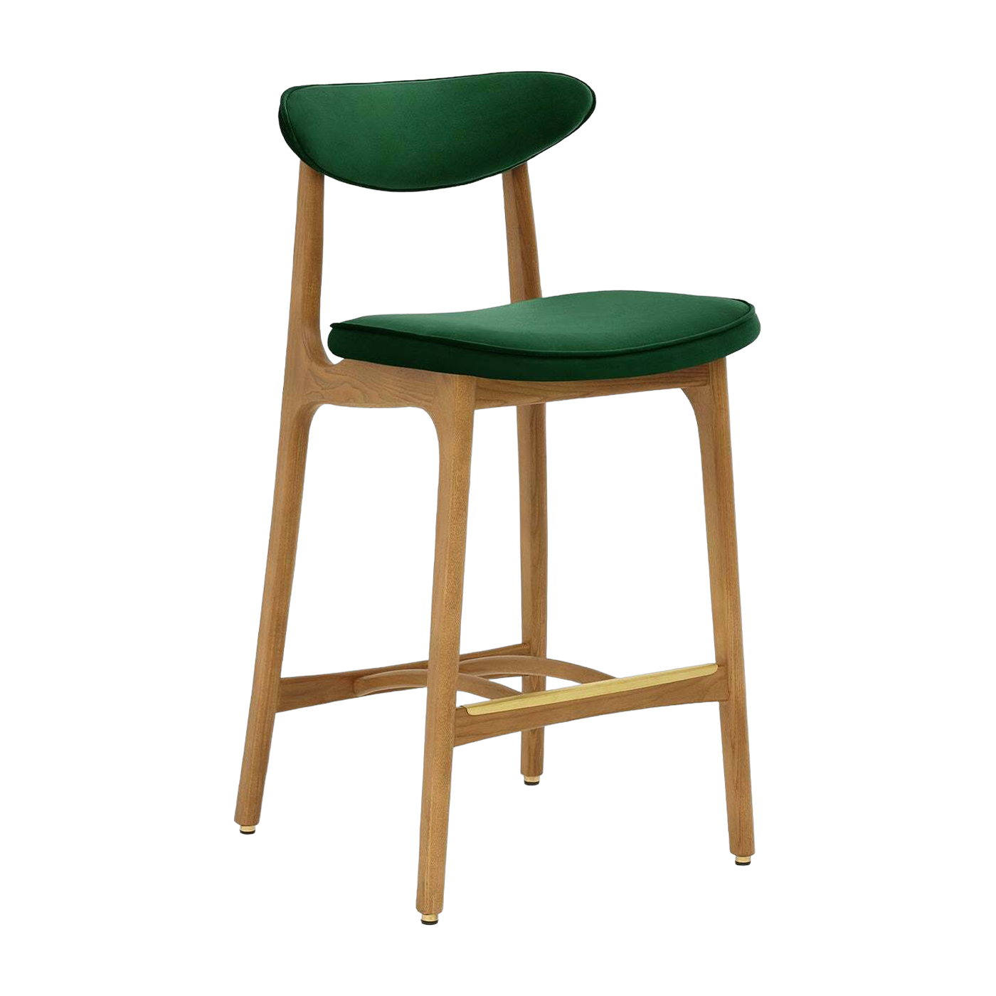 Barhocker S/65 Velvet Bottle Grün Natural Wood - 366 Concept