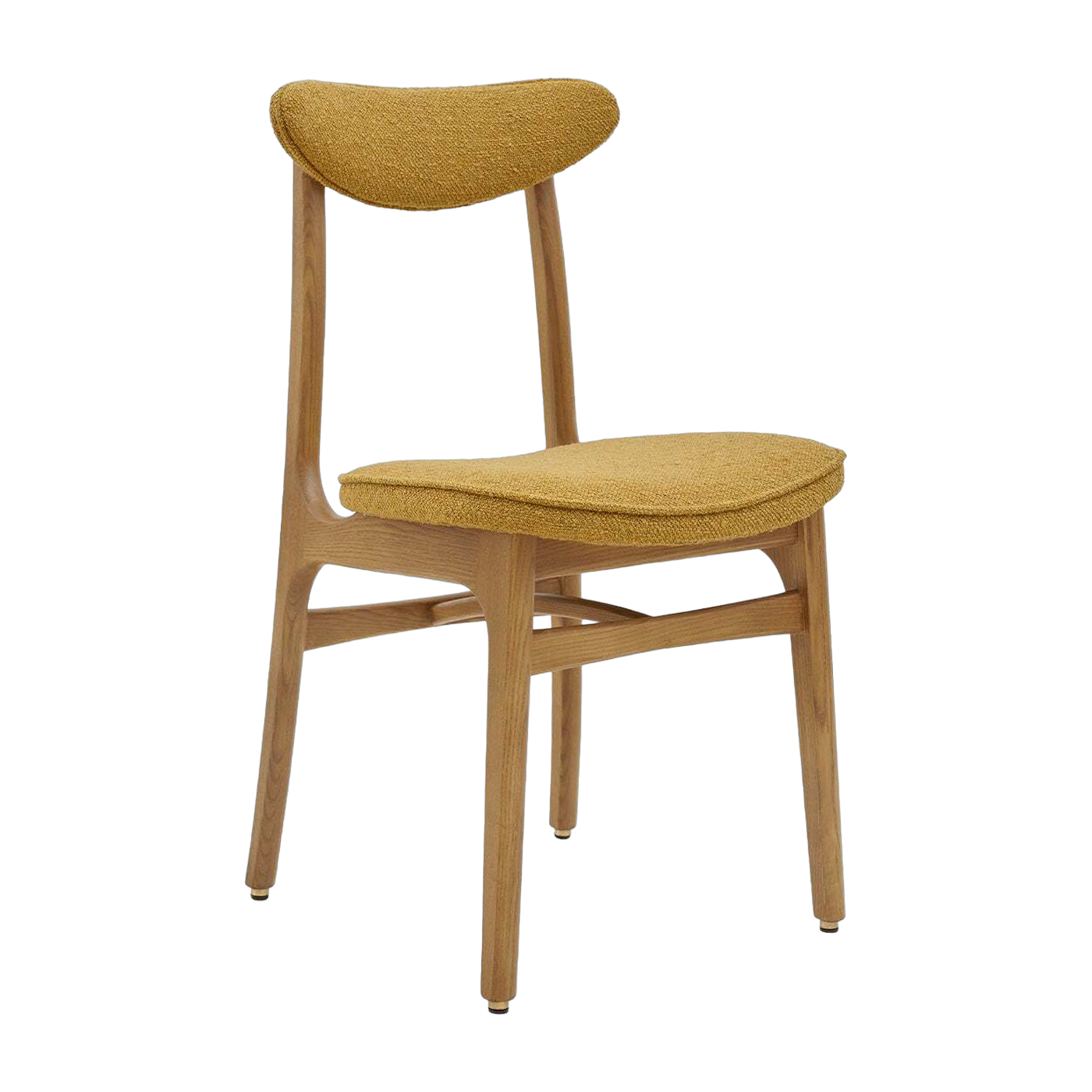 Stuhl Boucle Senf Natural Wood - 366 Concept