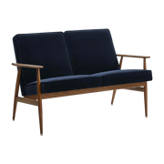 Fox 2-Sitzer Velvet Indigo Dark Wood - 366 Concept