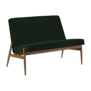Canapé en velours vert bouteille et frêne foncé 112 cm Fox - 366 Concept