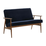 Fox Sofa Velvet Indigo Dark Wood - 366 Concept