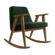 Sedia a dondolo Velvet Bottle verde scuro Wood - 366 Concept