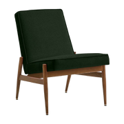 Fox Club Sedia (senza braccioli) Velvet Bottle verde scuro Wood - 366 Concept