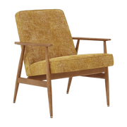 Fox Lounge Chair Marble Mustard Dark Wood - 366 Concept