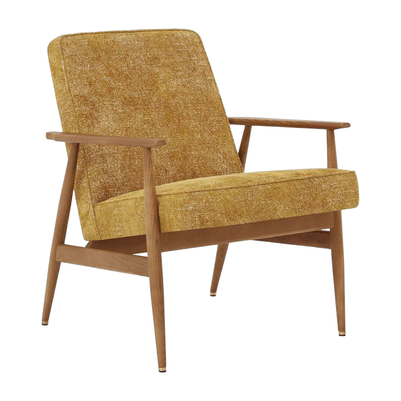 Fox Lounge Chair Marble Mustard Dark Wood - 366 Concept