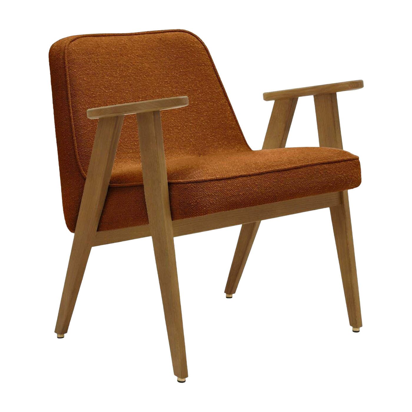 Fauteuil en tissu bouclé et chêne foncé 66 x 64 cm Série 366 - 366 Concept