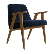 Poltrona Velvet Indigo Scuro Wood - 366 Concept