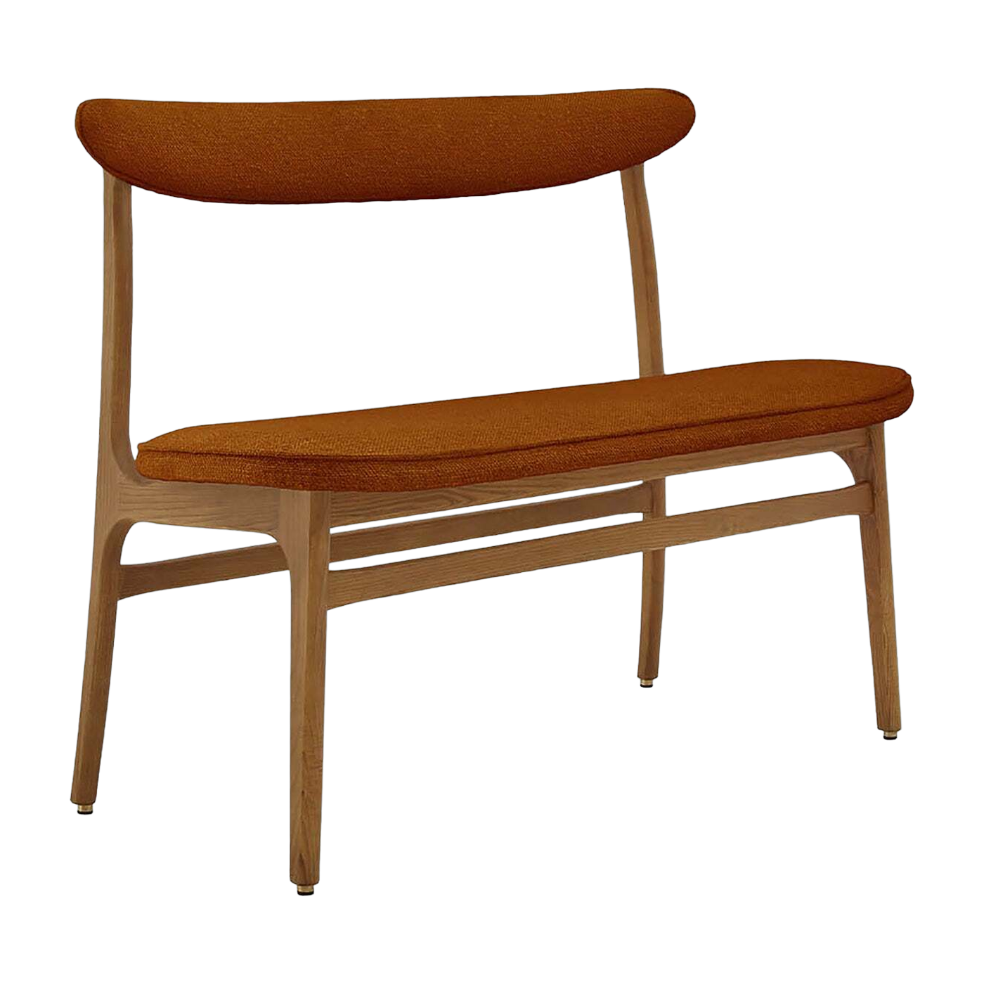 Banc en tissu bouclé sierra et bois de frêne foncé 52 cm bouclé Série 200-190 - 366 Concept