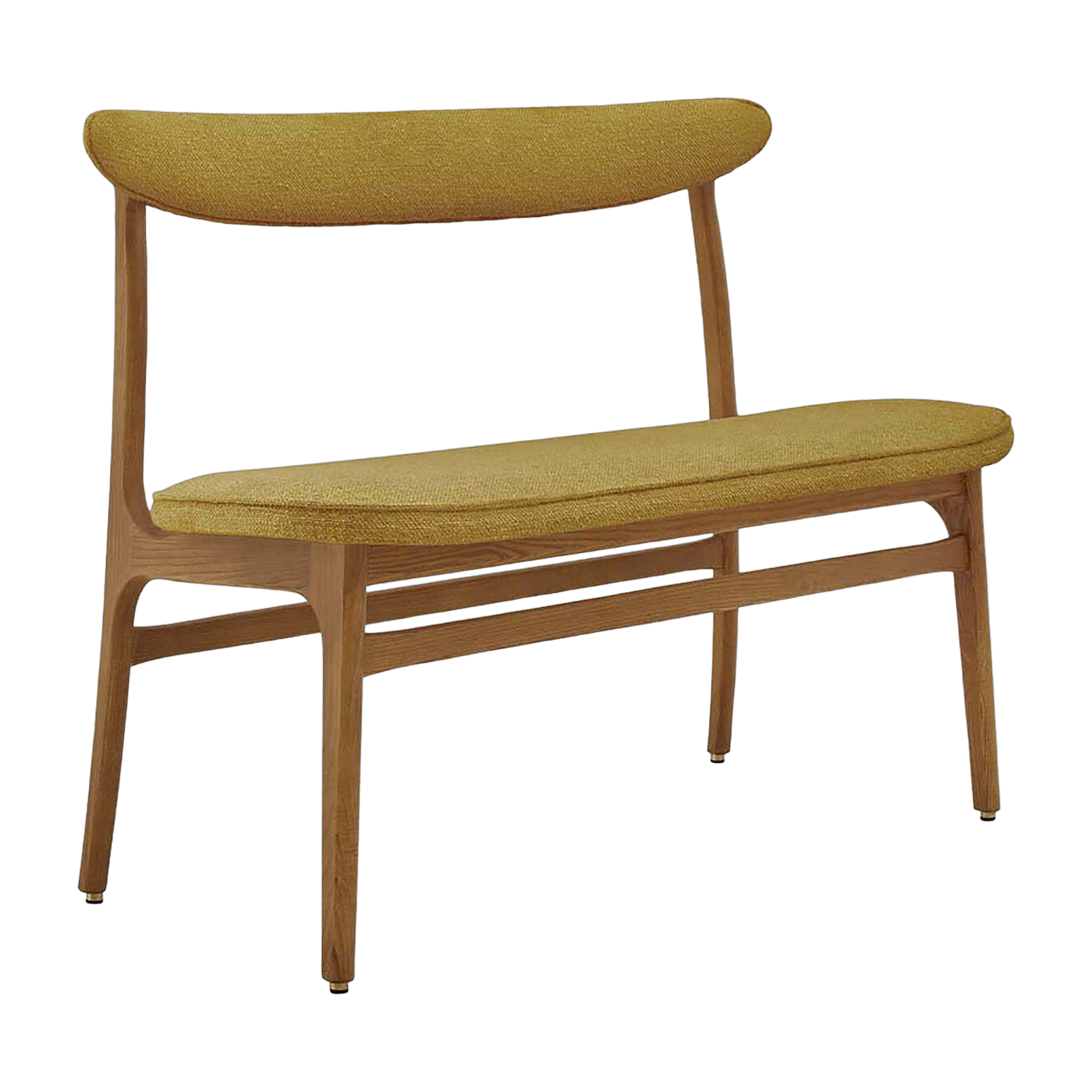 Bench Boucle Mustard Dark Wood - 366 Concept