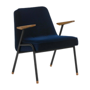 Fauteuil en velours indigo et métal 66 x 64 cm - 366 Concept